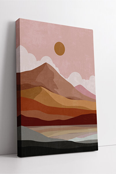 KOSS Dijital Pictură pe pânză cu peisaj de cer și munte în stil boho roz – de...