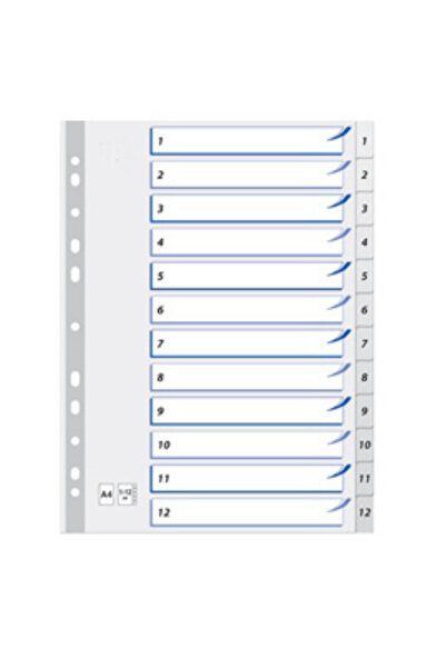 OFİS SEPARATOR A4 1-12 NUMERE SEPARATOR PLASTIC
