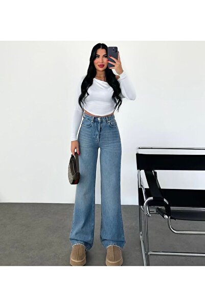 SHEVANE NOUA SEZON//TALIE ÎNALTĂ//FLEXIBIL//SLIP//FEMEI//JEANS PALAZZO