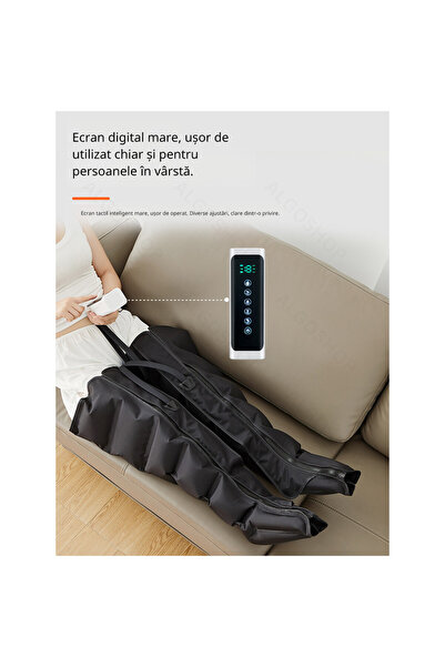 algoshop Professional foot massager with 6 air compression chambers, device for thighs, calves and soles