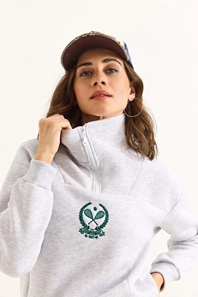 İKLİM LİFE Φούτερ ψηλός λαιμός Rocket με τύπωμα με φερμουάρ