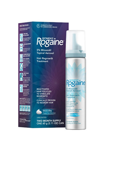 Rogaine رغوة مينوكسيديل روجين ٥٪ للنساء، بدون رائحة، تكفي لمدة شهرين