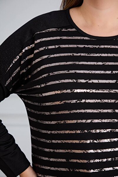 TUSSE Κομψή γυναικεία μπλούζα με ριγέ σχέδιο μεγάλου μεγέθους