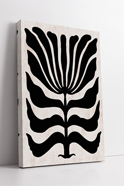 KOSS Dijital Pictură pe pânză boho minimalistă cu model de flori negre Decor ...