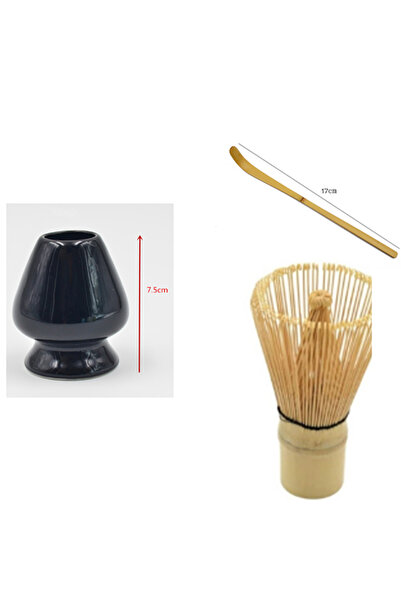 EHOME 3Pcs Matcha Whisk Set, Tea Set Includes Matcha Bowl With Spout, Matcha Whisk, Bamboo Matcha Scoop