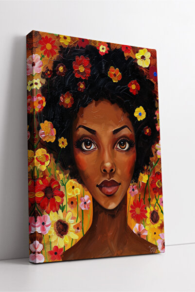 KOSS Dijital Portret elegant de femeie înconjurat de flori colorate, pictură ...