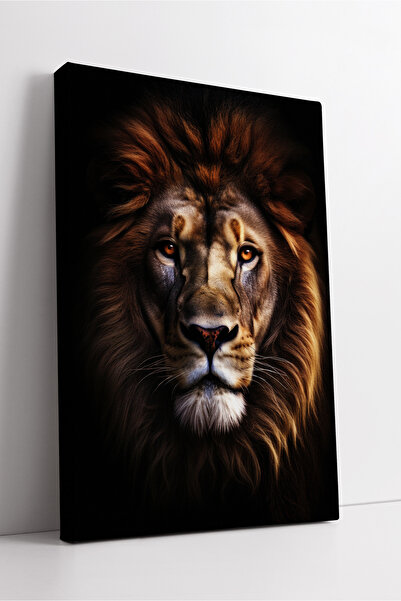 KOSS Dijital Pictură pe pânză cu portret de leu, cu postură puternică, cu tem...