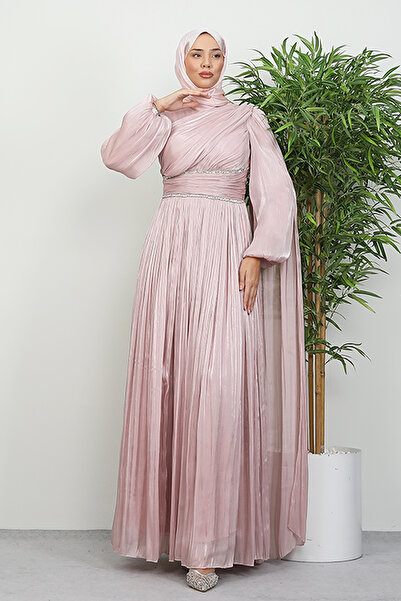Lamia Giyim Paris Abiye Soft Pembe