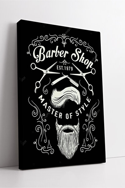 KOSS Dijital Εικόνα σε καμβά με γράμματα Barber Shop Master Of Style, ρετρό σ...