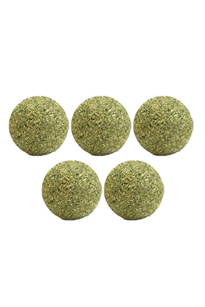 zola Set of 5 catnip balls, stimulates the senses and encourages cat fun, diameter 3 cm, green