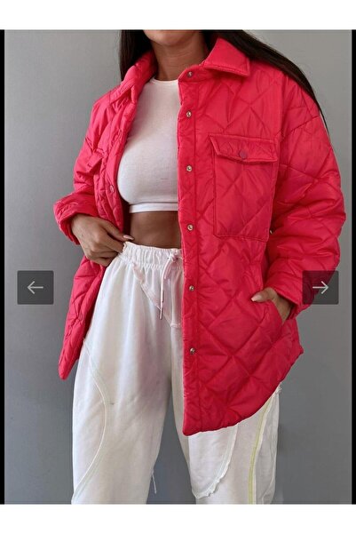 MODALİST Pink waterproof jacket with baklava pattern