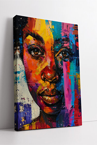 KOSS Dijital Portret colorat de femeie, artă modernă abstractă, compoziție fa...