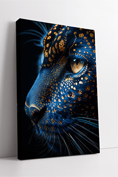 KOSS Dijital Pictură pe pânză cu leopard albastru, artă cu animale cu detalii...