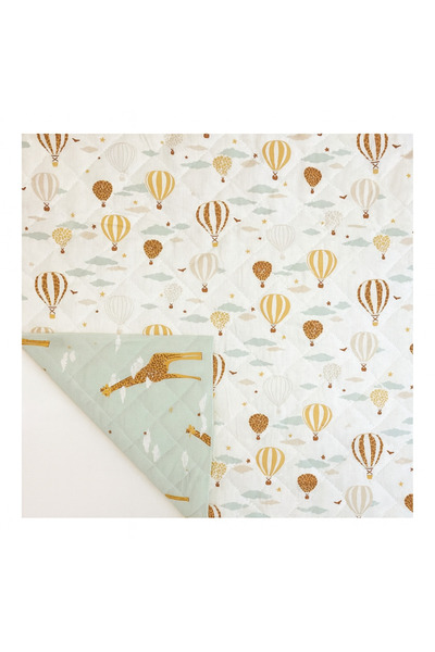 magic kids Handmade quilted baby blanket made of premium cotton with double side – Giraffe, 135x100 cm