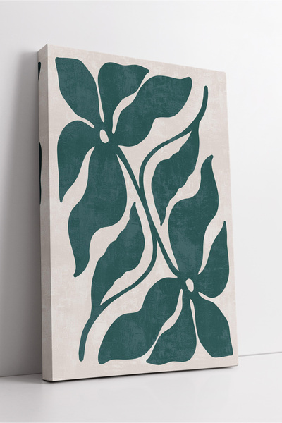 KOSS Dijital Tablou de pânză boho cu model de frunze verzi și flori Decor de ...