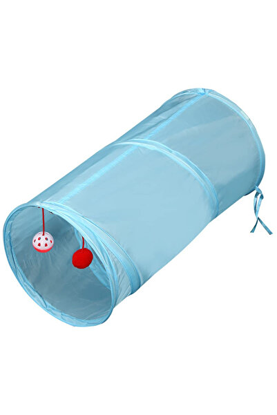zola Fun toy for cats, tunnel model for hiding places with rattle, polyester, 50x25 cm, blue