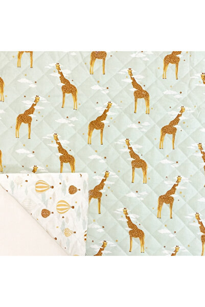magic kids Handmade quilted baby blanket made of premium cotton with double side – Giraffe, 135x100 cm