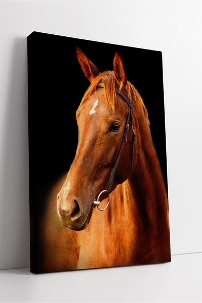 KOSS Dijital Pictură pe pânză cu portret de cal roșu, decor artistic de peret...