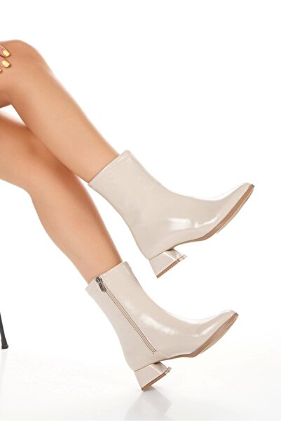 DARUGA Kadın Tarz Topuklu Sivri Burunlu Fermuarlı Günlük Bot