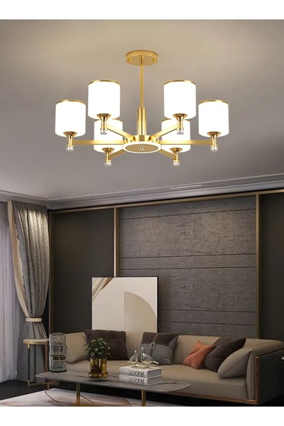 Sumkyle Glass Chandelier Lighting 6 Lights Dining Chandelier Light Fixture Ceiling Entryway Ceiling Lighting