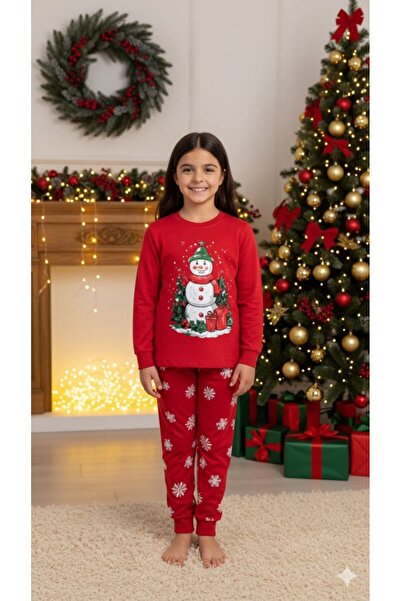 ARBİ kids Unisex Christmas Snowman Pajama Set