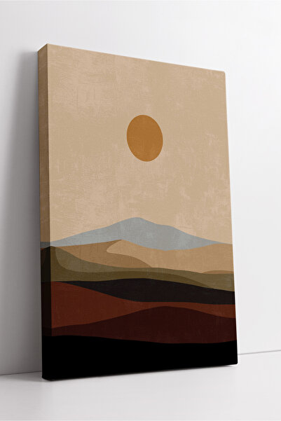 KOSS Dijital Pictură pe pânză cu peisaj de soare și munte în stil boho – Deco...