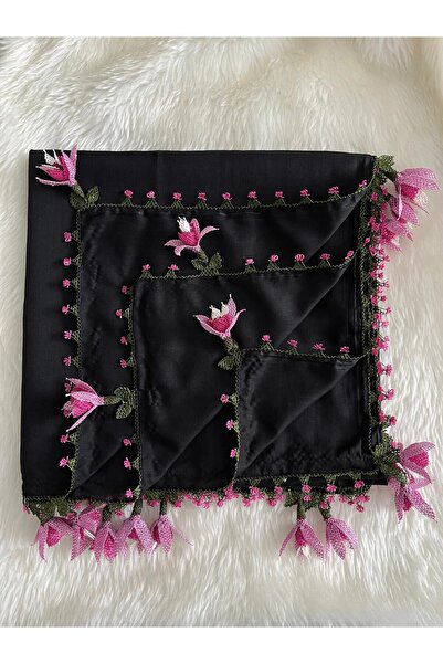 Beykan handmade Needlepoint Embroidery with Earrings, Tulle Scarf/Scarf/Yemeni/Summer