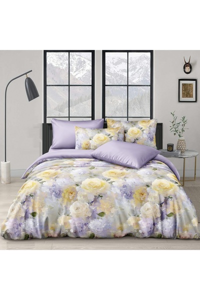 CHIRASO CHIRASO Bed Linen, Fine SATIN 4 Pieces ELASTIC Fitted Sheet 180x200 Duvet Cover 200x230 2 Pillowcases