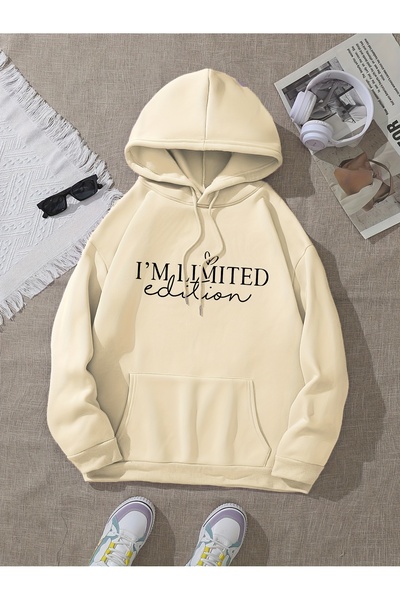 MODAVİBE Hanorac unisex cu glugă, imprimat, cu buzunar cangur