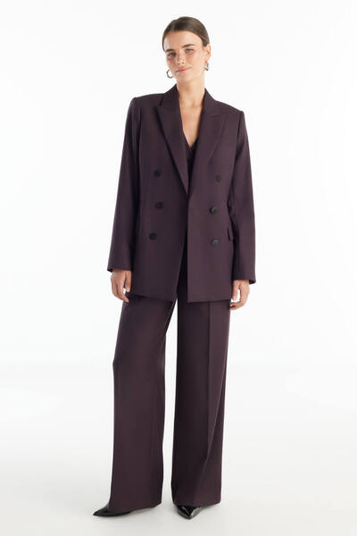 Ted Baker BORDO GENİŞ PAÇA PANTOLON