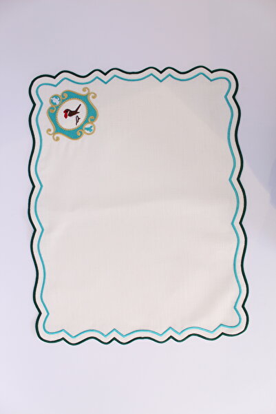 YXL HOME American Service 2-Piece Linen Love Birds Matching Rectangular Luxury Dining Table Set