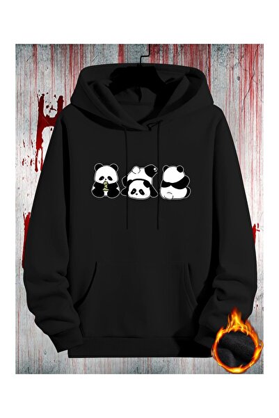 MODAVİBE Unisex Kapüşonlu Baskılı Kanguru Cepli Şardonlu Sweatshirt