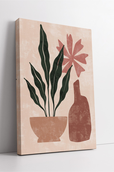 KOSS Dijital albastru cobalt i Plantă și vază Pictură abstractă minimală boho...