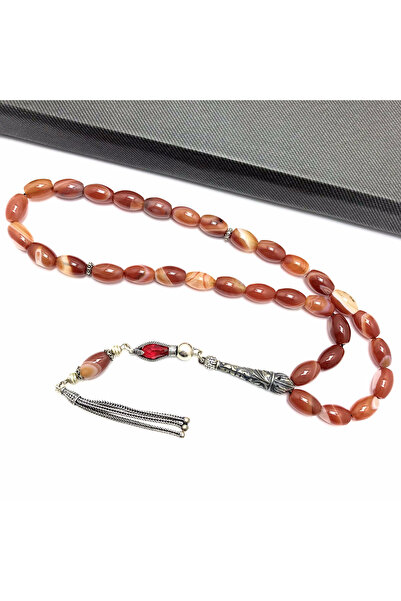 KANUNİ TESBİH Rozariu din piatră de agat cu design argint croială