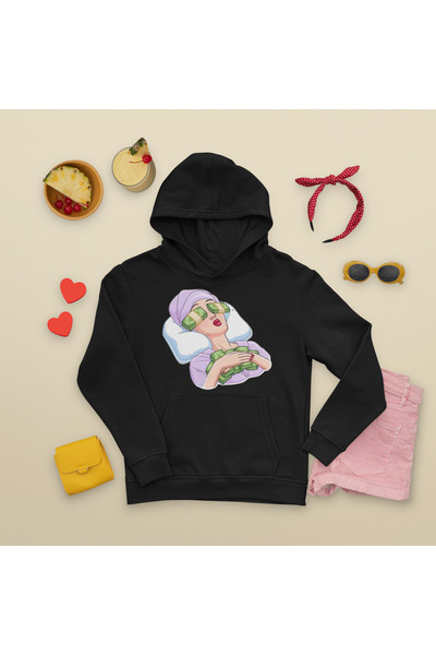 relaxbaskı Money Themed Printed Hoodie