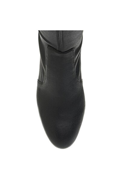 Sofia Baldi Flex Black Genuine Leather Women's Heel Boots