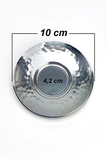 Binbir Trend Paslanmaz Çelik Çekiç Dövmeli Çay Tabağı 10 cm – 6 / 12 / 50 / 100’lü Set Seçenekleri