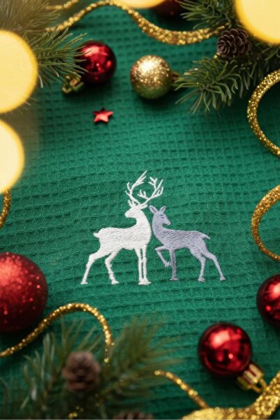 Karna Home 2-Piece Towel Set New Year Themed Embroidered Towel Nuevo 40X60 cm