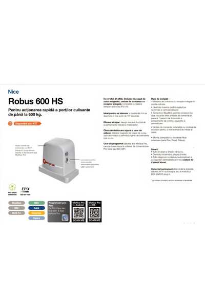 NİCE ROBUS 600 HS complete sliding gate automation kit with built-in wifi