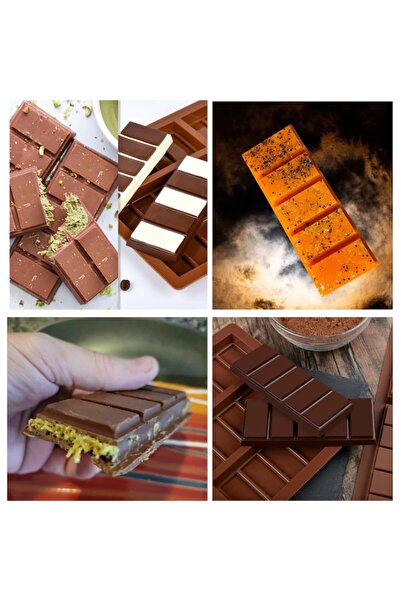 Salestore.ro Chocolate silicone mold model: 6 chocolate Dubai molds, 25x17x1.3 cm, Enjoy and create DIY, Brown