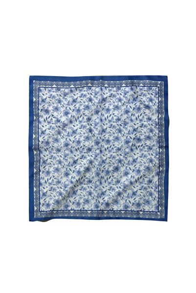 Sultan İpek Çiçek Desenli Fular / Bandana 52x52