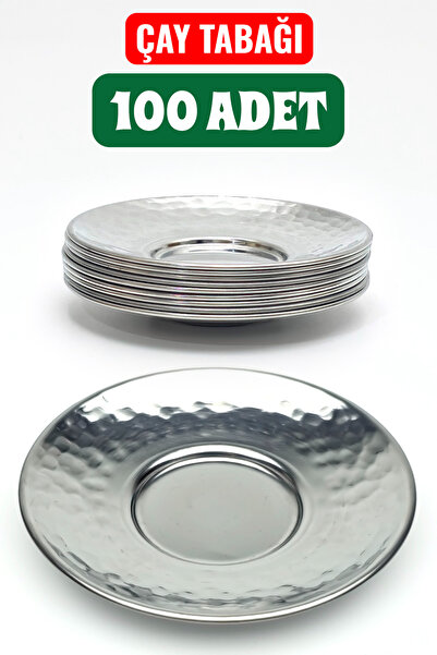 Binbir Trend Paslanmaz Çelik Çekiç Dövmeli Çay Tabağı 10 cm – 6 / 12 / 50 / 1...