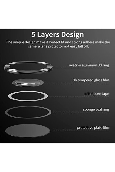bovinox Samsung Galaxy S25 Ultra Uyumlu Mercek Lens Kamera Koruyucu Premium Kamera Lens Koruma Kamera Camı
