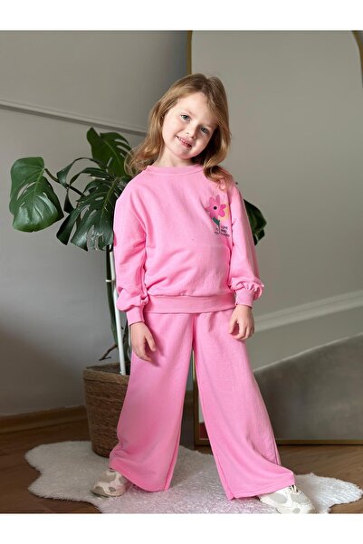 CoolCix New Season Transitional Cotton Loose Wide-Leg Floral Print Top and Bottom Set