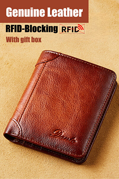 Dante Men’s Genuine Leather Bifold Wallet RFID Blocking Everyday Wallet with ...