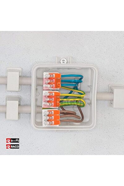 Raco Universal Compact Wiring Connectors Wago Style FJ Series Pack of 10 (3P, Clear)