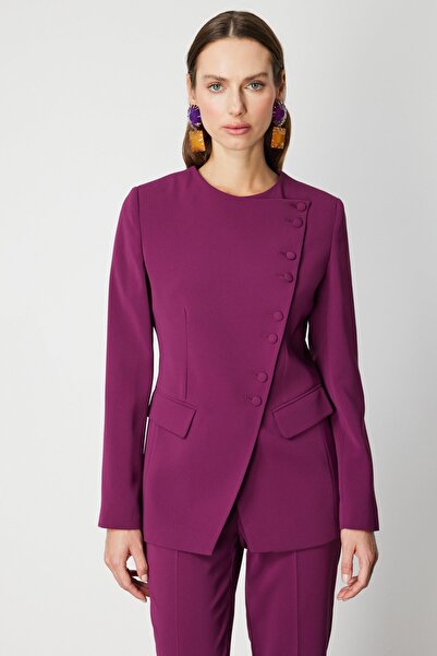 Mi Pret a Porter Mi Asimetrik Düğmeli Ceket