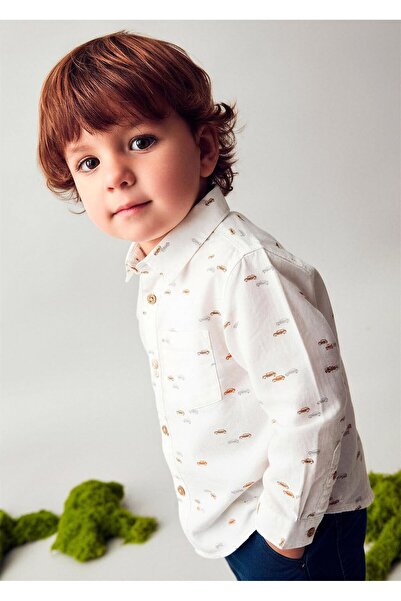 MAYORAL Baby Boy Printed Shirt Ecru 2107