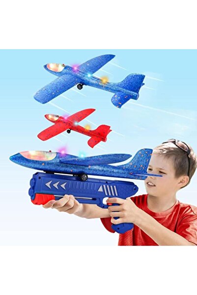AYEBIA لعبة إطلاق طائرات شراعية، طائرات رغوية لرمي الطائرات مع مدفع منجنيق