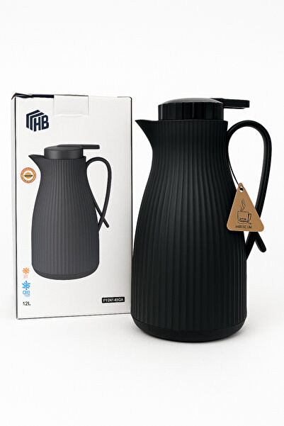 H&B HB Vacuum Flask – 1.0L Premium Insulated Thermal Jug for Hot & Cold Beverages–Elegant Ribbed Design